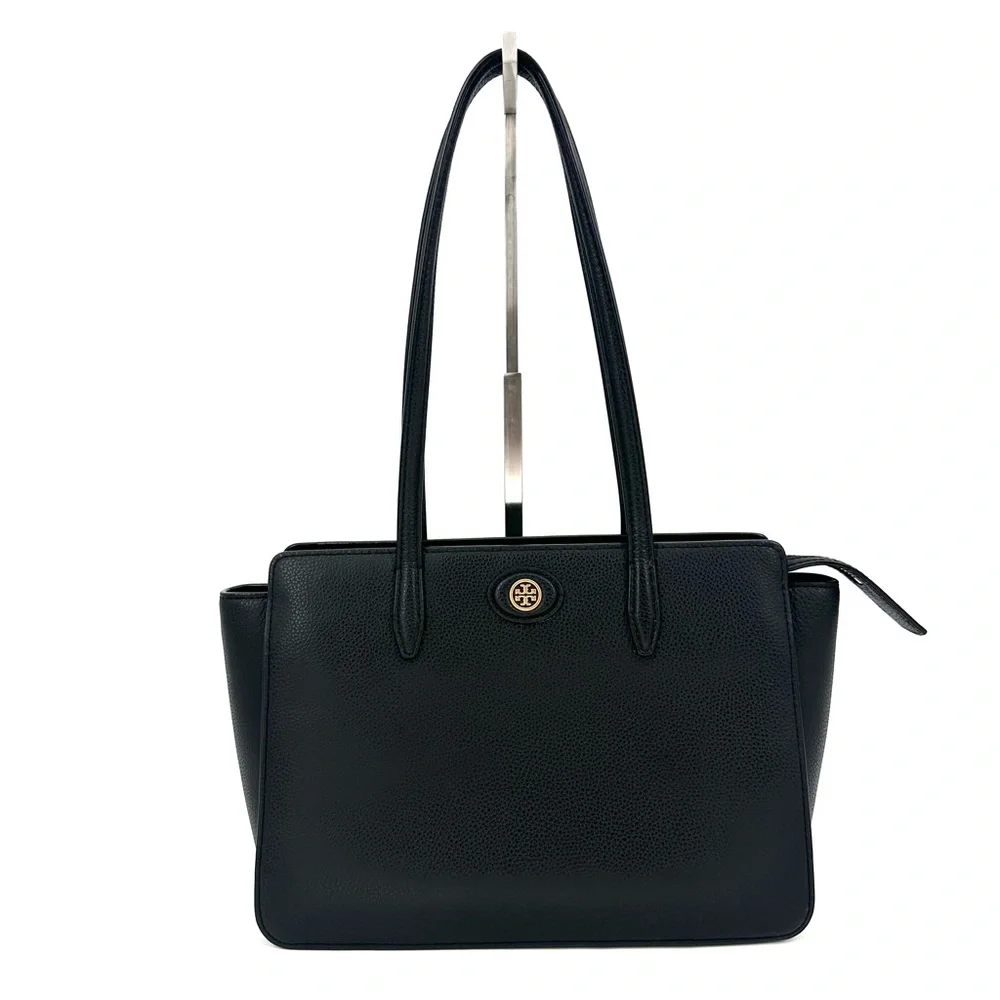 Tory Burch Robinson Leather Tote Bag Black